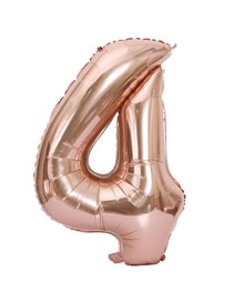 Fashion Rose Gold Thin Edition Design Letter 4 Shape Balloon