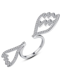 Fashion Silver Color Wing Shape Design Opening Ring