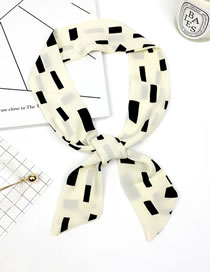 Fashion White Grids Pattern Decorated Scarf
