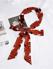 Fashion Red Cat Pattern Decorated Scarf