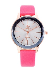 Fashion Plum Red Pure Color Decorated Women's Watch