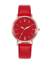 Fashion Red Pure Color Decorated Women's Watch