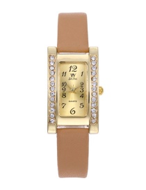 Fashion Khaki Diamond Decorated Women's Watch