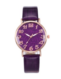 Fashion Purple Starry Sky Pattern Design Round Dial Watch