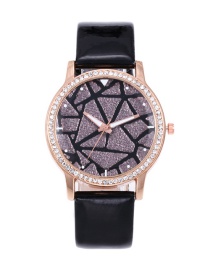 Fashion Black+gray Geometric Shape Pattern Decorated Watch