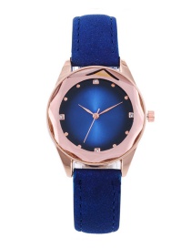 Fashion Blue Diamond Decorated Rhombus Dial Watch