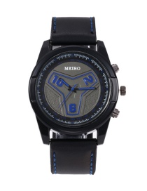 Fashion Blue Round Dial Design Pure Color Watch
