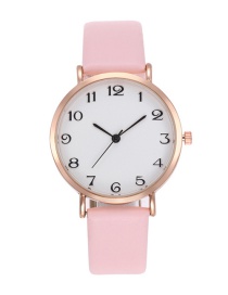 Fashion Pink Pure Color Decorated Silple Design Watch