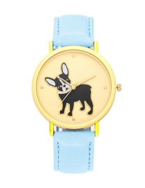 Fashion Sky Blue Dog Pattern Decorated Watch For Child