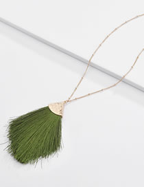 Fashion Green Tassel Decorated Necklace