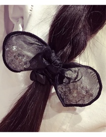 Fashion Black Lace Decorated Bowknot Hair Hoop