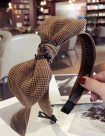 Fashion Coffee Diamond Decorated Bowknot Hair Hoop