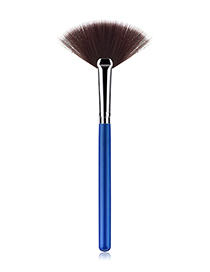 Fashion Blue+silver Color Sector Shape Decorated Makeup Brush