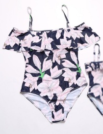 Fashion Pink Flower Pattern Decorated Swimwear For Adult