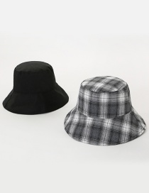 Fashion Black Plaid Double-sided Fisherman Hat
