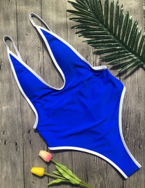 Fashion Navy Blue Bikini One-piece Swimsuit