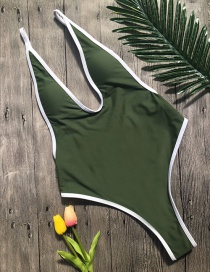 Fashion Army Green Bikini One-piece Swimsuit