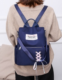 Fashion Blue Waterproof Oxford Cloth Large-capacity School Bag