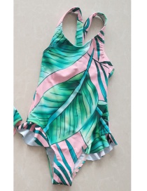 Children's Foundation Leaves Parent-child Printed Triangle One-piece Swimsuit