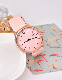 Fashion Light Pink Solid Color Pu Alloy Electronic Watch