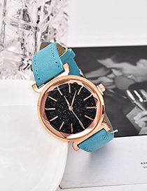 Fashion Blue Pu Alloy Electronic Element Hexagon Watch