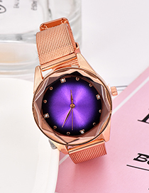 Fashion Purple Alloy Strap Electronic Element Watch