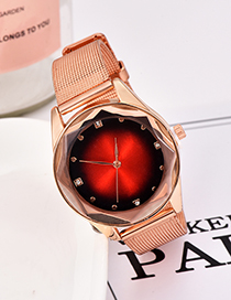 Fashion Red Alloy Strap Electronic Element Watch