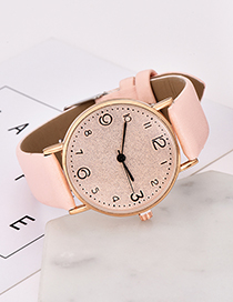 Fashion Light Pink Solid Color Pu Alloy Electronic Watch