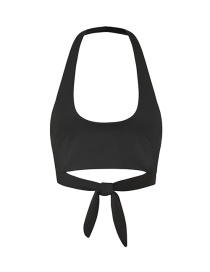 Fashion Black Halter U-neck Short Strap Vest