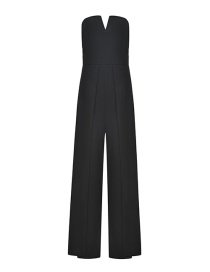 Fashion Black Straight Sling Strapless Backless Jumpsuit