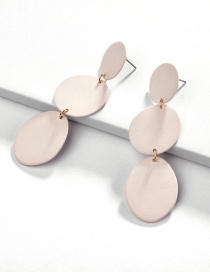 Fashion Apricot Alloy Geometric Irregular Round Multi-layer Earrings