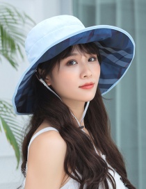 Fashion Blue Solid Color Tethered Hat