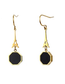 Fashion Gold Geometric Octagonal Resin Stainless Steel Earrings
