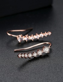 Fashion Rose Gold Copper Inlay Zircon Earrings