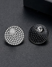 Fashion Gun Black Copper Inlaid Zirconium Two-piece Earrings