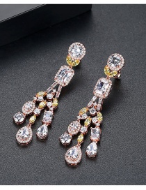 Fashion Rose Gold Long Tassel Earrings