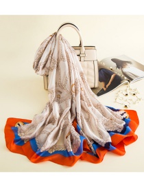 Fashion Orange Silk Scarf Shawl Dual Purpose