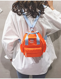 Fashion Orange Contrast Waterproof Bag