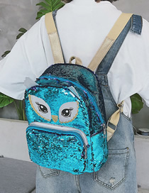 Fashion Blue Sequined Cartoon Laser Backpack