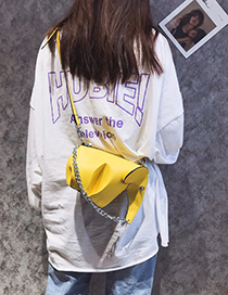 Fashion Yellow Three-dimensional Small Elephant Slung Pu Single Shoulder Bag