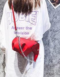 Fashion Red Three-dimensional Small Elephant Slung Pu Single Shoulder Bag