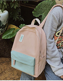 Fashion Pink Contrast Canvas Backpack