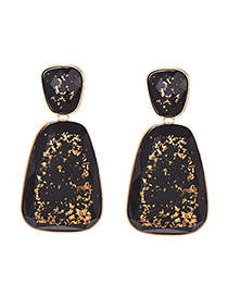 Fashion Black Alloy Resin Geometry Earrings
