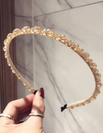 Fashion Amber Yellow Wrapped Crystal Beads: Fine-edged Headband