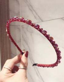 Fashion Classic Red Wrapped Crystal Beads: Fine-edged Headband