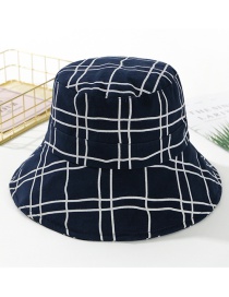 Fashion Navy Plaid Basin Cap Hat