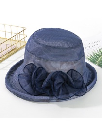 Fashion Navy Printed Curling Small Basin Hat