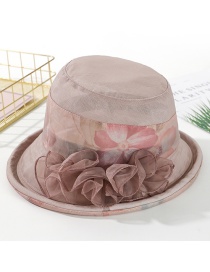 Fashion Khaki Printed Curling Small Basin Hat