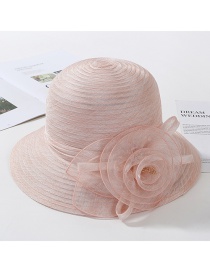 Fashion Snow Bud Powder Organza Flower Foldable Fisherman Hat