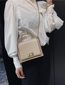 Fashion Khaki Sequined Hand-held Pearl Lock Single Shoulder Messenger Bag